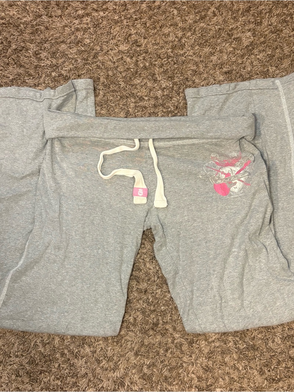 Vintage 2006 Victoria’s Secret PINK Foldover Flare Yoga Pants M Y2K